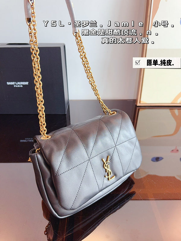 YBM6   pure leather chain bag 23*8*16cm no box