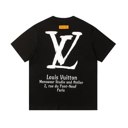 LVC143 New  Men's and women's letter embroidery short-sleeved T-shirt clothing