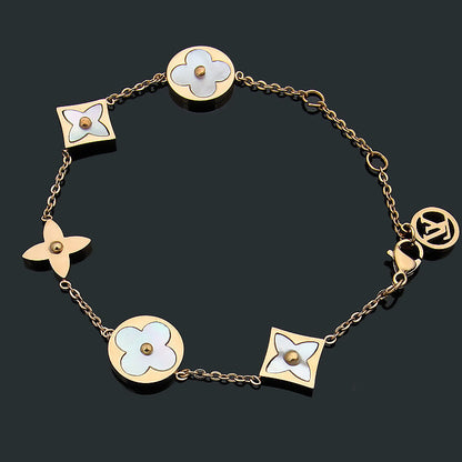 LVB88 316L steell gold plated bracelet flower shell bracelet   Jewelry