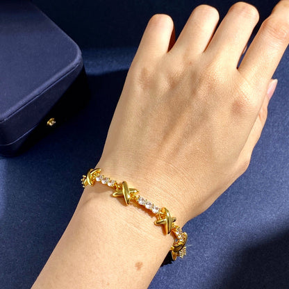 TB79 New Bracelet Brass Material Gold Plated Jewelry 18.5cm+3cm   Jewelry