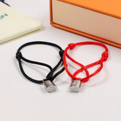 LVB80 Fashionable red rope stainless steel lock Bracelet   Jewelry