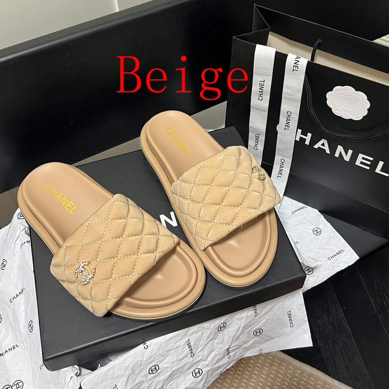 MJCS0 Leather slippers Women shoes 35-45 With box