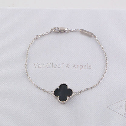 VAB1 4 Clover Bracelet single flower steel braceletabout 17cm+4cm extra   Jewelry