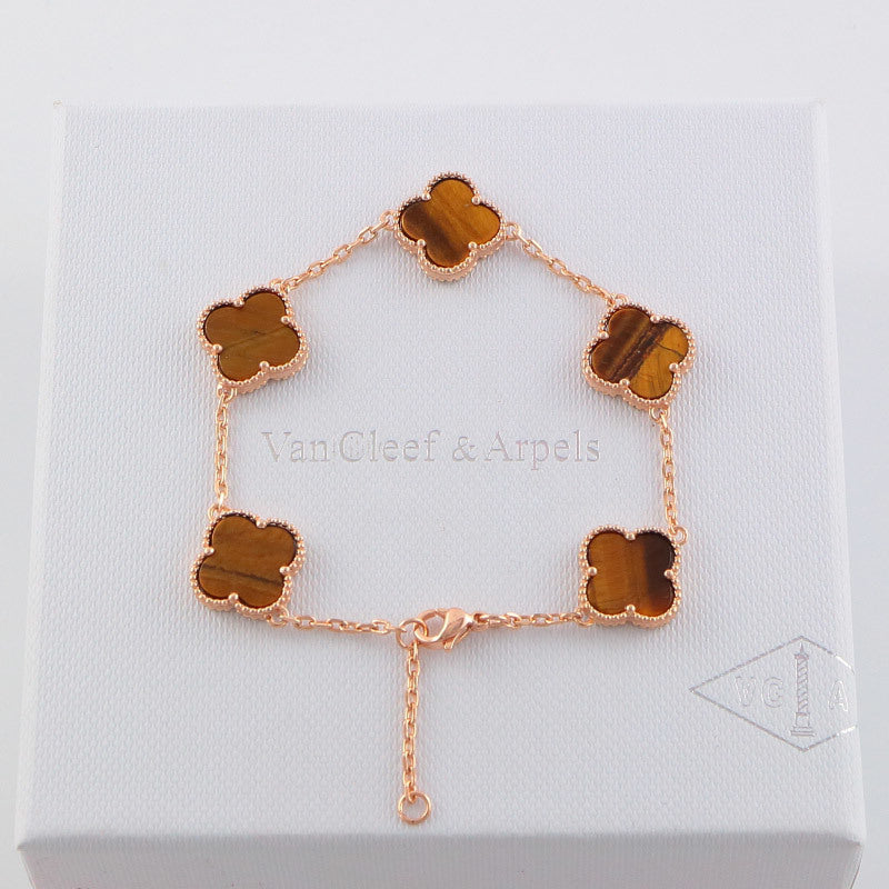 VAB17 five flowers gold plated Bracelet jewelry about 19.5CM