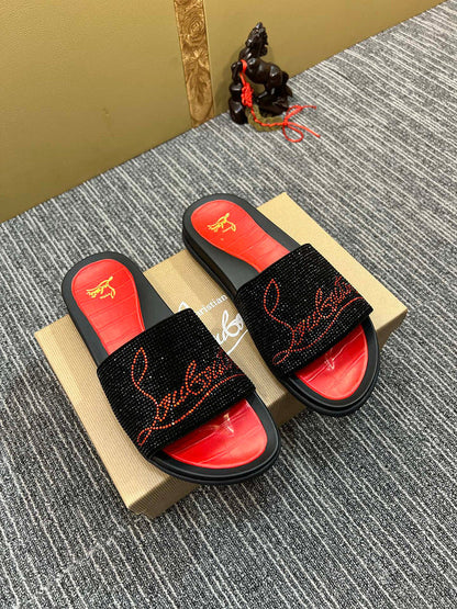 YCL10 Leather Man slippers  shoes High quality with box