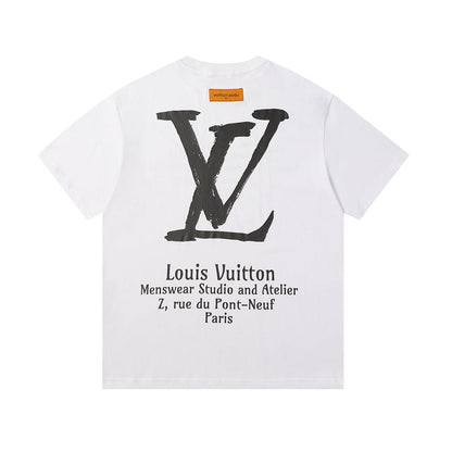 LVC143 New  Men's and women's letter embroidery short-sleeved T-shirt clothing