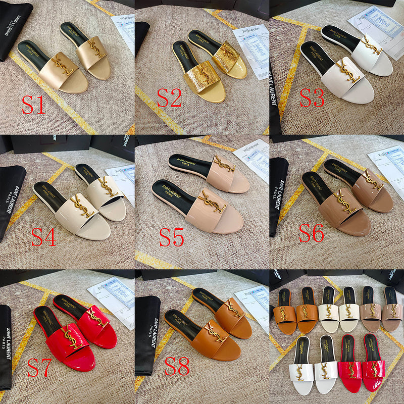 MJYS2 Leather Women slippers 35-43 shoes With box