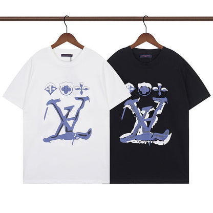 LVC146 New  Men's and women's letter embroidery short-sleeved T-shirt clothing