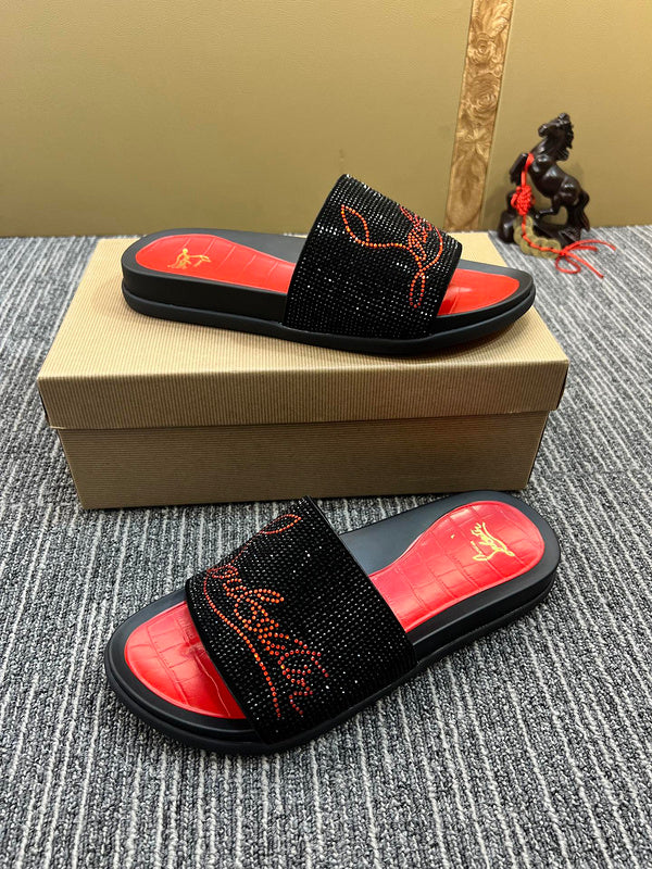 YCL10 Leather Man slippers  shoes High quality with box