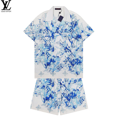 LVC02 New Fashion Summer Suit Short Sleeve Shirt Shorts