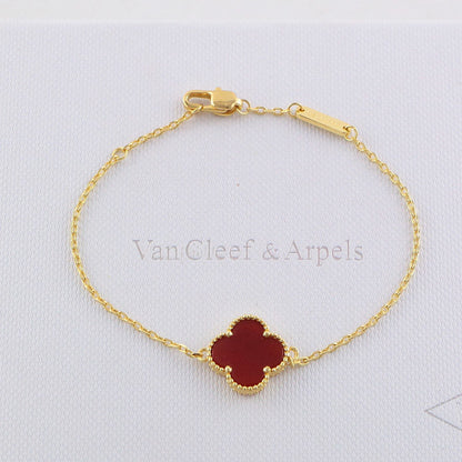 VAB1 4 Clover Bracelet single flower steel braceletabout 17cm+4cm extra   Jewelry