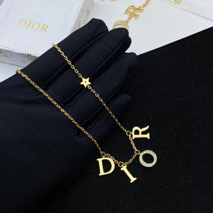 DIN38 Classic Fashion D-Letter Jewelry Necklace bracelet for women